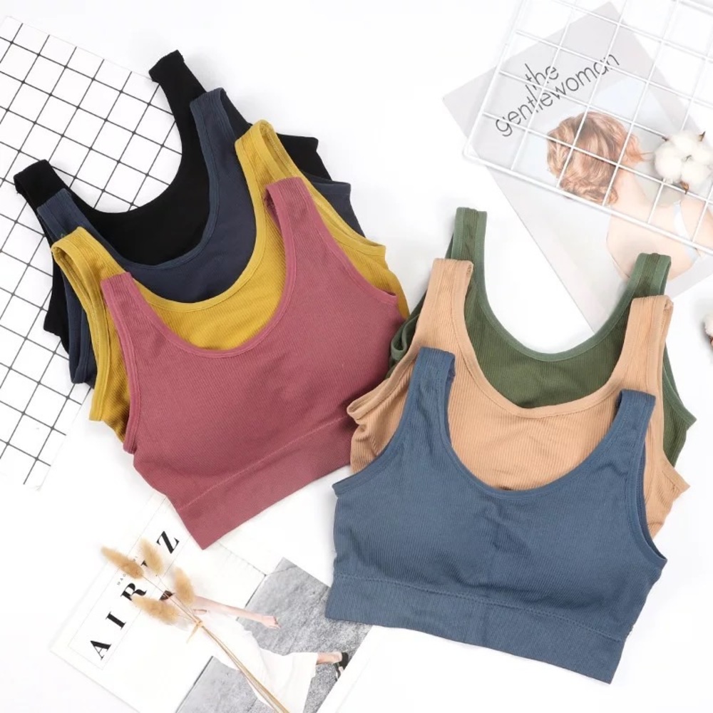 Deep V Back Sports Bra, Gathered Shockproof Running Bra, Seamless In one size - Picture 6 of 7